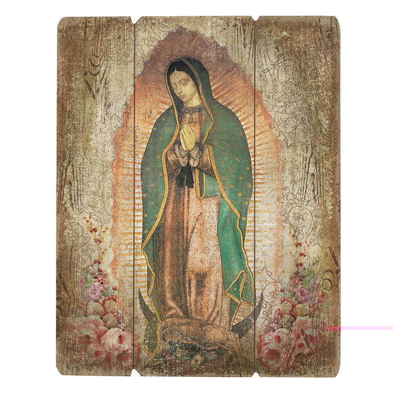 Our Lady Of Guadalupe Wood Pallet (Ars Sacra Collection) - 15" H - Saint-Mike.org