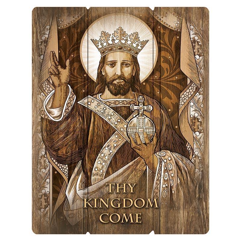 Christ The King Wood Pallet Sign - 15" H - Saint-Mike.org