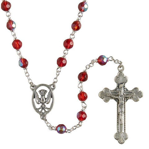 Confirmation Rosary Italian Lock-Link Crystal Bead (Sarto Collection) - 6mm Bead - Saint-Mike.org