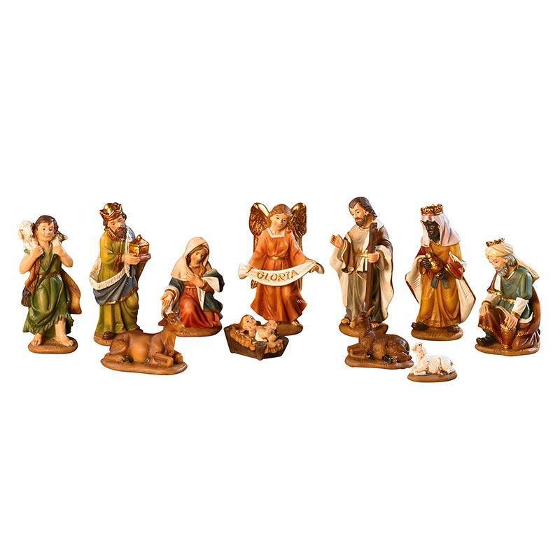 11 Piece Nativity Scene Figurine Set - 3.5" H - Saint-Mike.org
