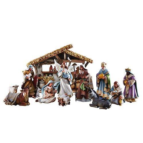 12 Piece Nativity Scene Bethlehem Nights Collection - 12" W Stable - Saint-Mike.org