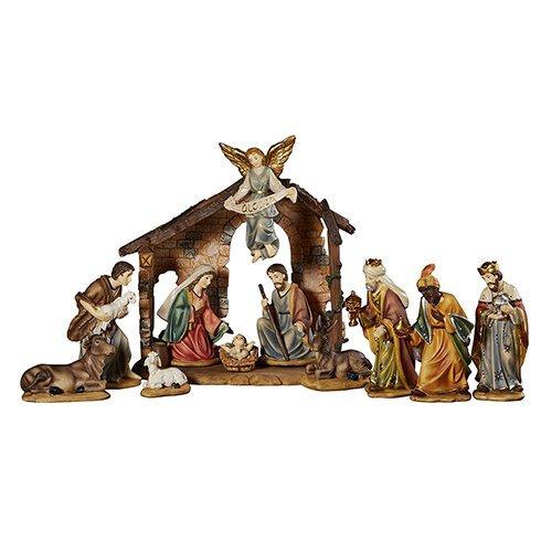 12 Piece Resin Nativity Scene - 4.5" H Figurines - Saint-Mike.org