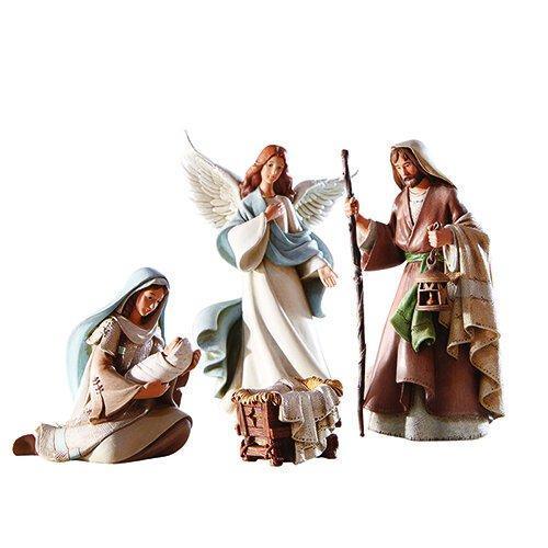 4 Piece Holy Family Nativity Set Figurines Collection (Bethlehem Nights Collection) - 6.5" H - Saint-Mike.org