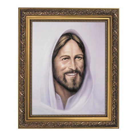 Smiling Jesus - Framed Print - Saint-Mike.org