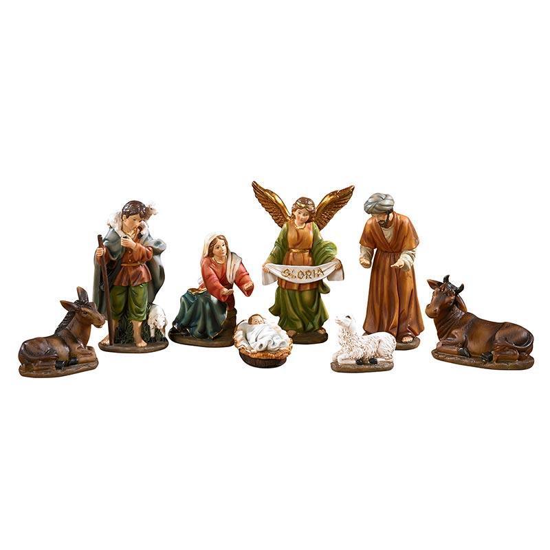 8 Piece Nativity Scene Figurines Detachable Jesus - 6" H - Saint-Mike.org