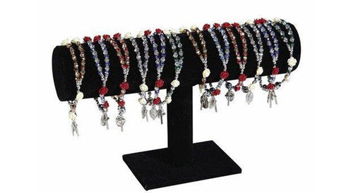Assorted Rose Rosary Bracelets w/ Velvet Holder - Saint-Mike.org
