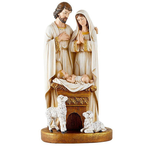 Away In A Manger Holy Family Statue - 10" H - Saint-Mike.org