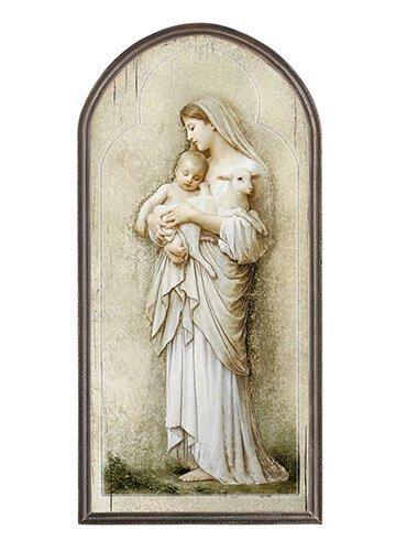Innocence Arched Wood Plaque (Rufina Collection) - 15" H - Saint-Mike.org