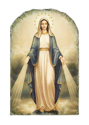 Our Lady of Grace Arched Tile Plaque (Marco Sevelli Collection) - 8.5" H - Saint-Mike.org