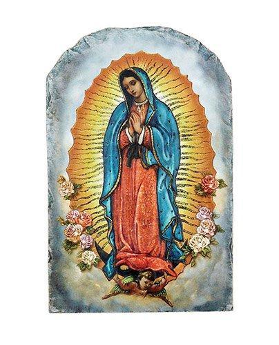 Our Lady of Guadalupe Arched Tile Plaque (Marco Sevelli Collection) - 8.5" H - Saint-Mike.org