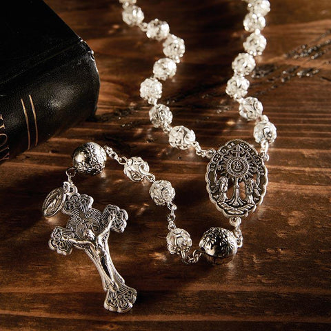 Adoration Aurora Borealis Crystal Bead Rosary (Latern Collection) - 8mm Bead - Saint-Mike.org
