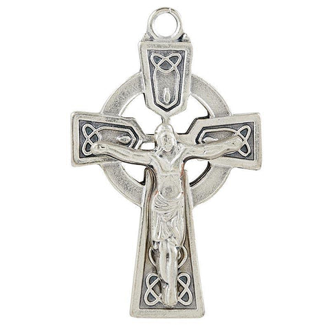 Celtic Cross Crucifix Pendant Necklace (Heritage Collection) - 24" Chain - Saint-Mike.org