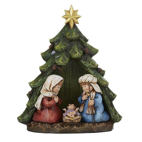 Children's Nativity Scene Tree Figurine (Child is Born Collection) - 10" H - Saint-Mike.org