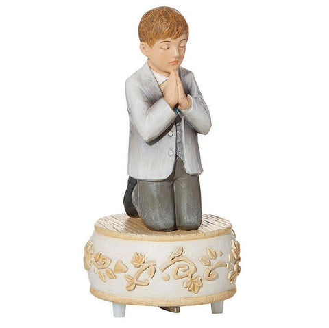 First Communion Remembrance Musical Statue (Boy / Girl) - 6.5" H - Saint-Mike.org