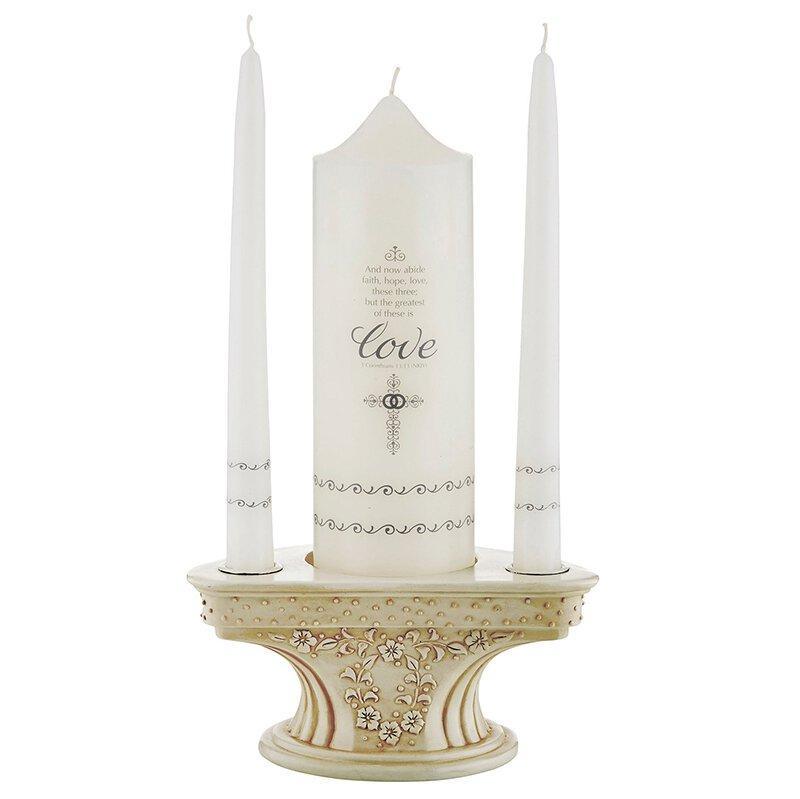 Wedding Unity Candle Holder (Tomaso Collection) - 3.75" H - Saint-Mike.org