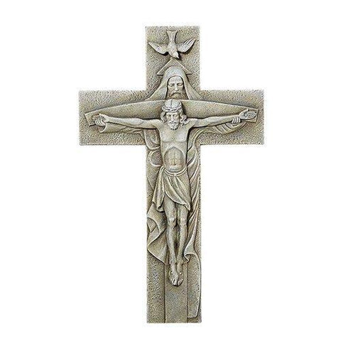 Trinity Stone Garden Crucifix - 12" H - Saint-Mike.org
