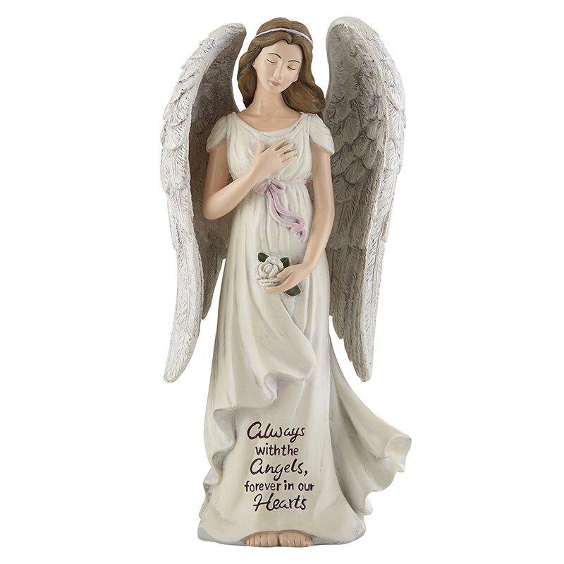 Memorial Angel Figurine (Forever in our Hearts Collection) - 8" H - Saint-Mike.org