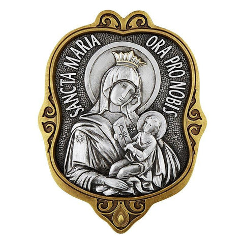 Our Lady of Perpetual Help Plaque (Constantinople Collection) - 12" H - Saint-Mike.org