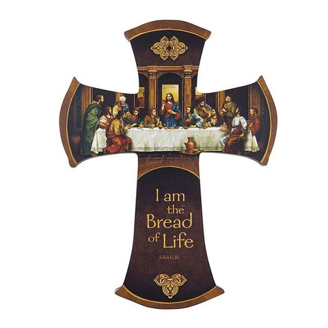 Last Supper Apostles Wood Cross (Via Crucis Collection) - 10" H - Saint-Mike.org