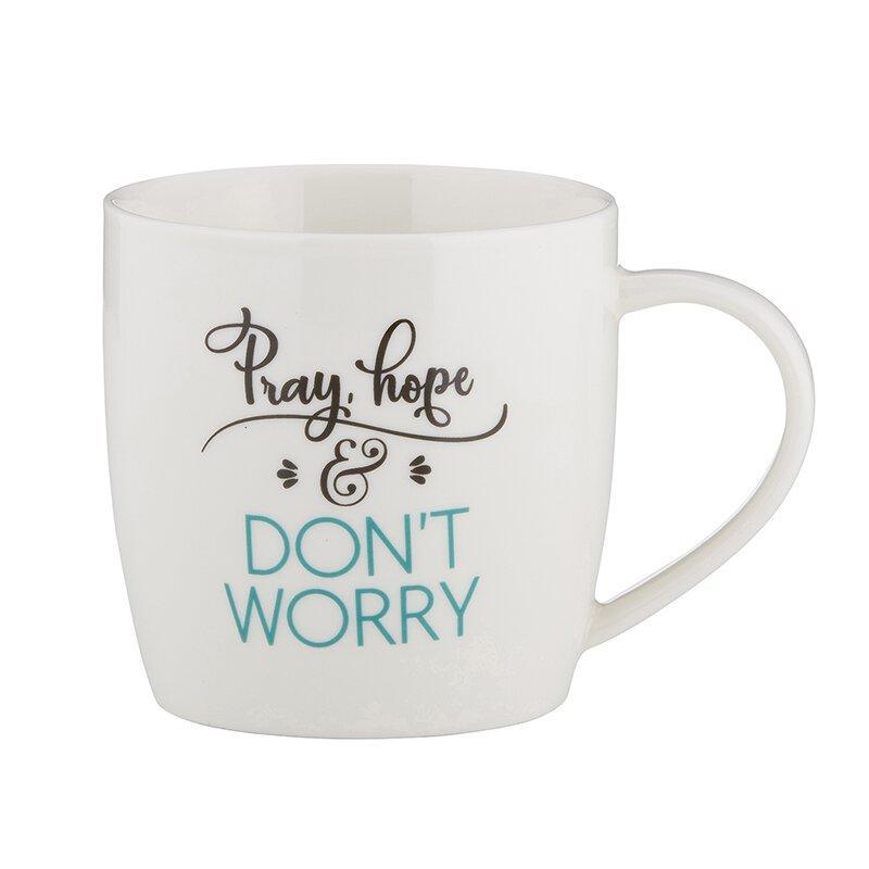 Pray Hope Don't Worry Cafe Mug - 12 oz - Saint-Mike.org
