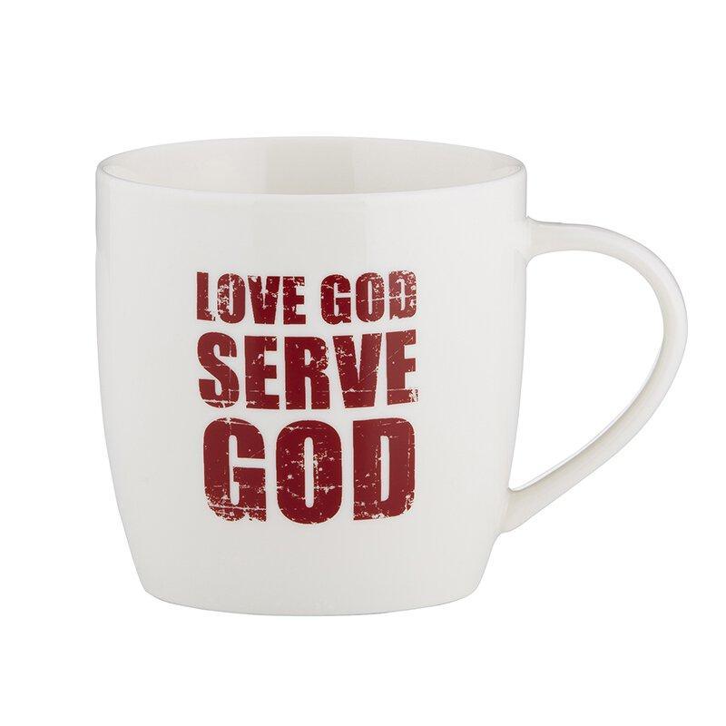 Love God Serve God Cafe Mug - 12 oz - Saint-Mike.org