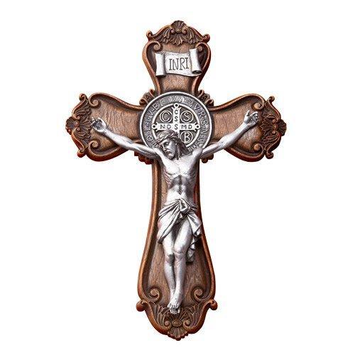 St Benedict Wood Crucifix  (2 pack) - 10" H - Saint-Mike.org