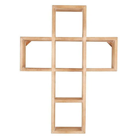 Wooden Shelf Cross - 18" H - Saint-Mike.org