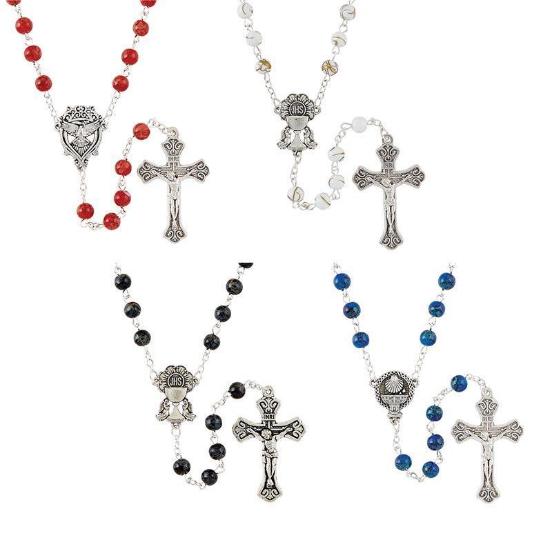 Faux Marble Rosary Collection Bundle - 12 Rosaries - Saint-Mike.org