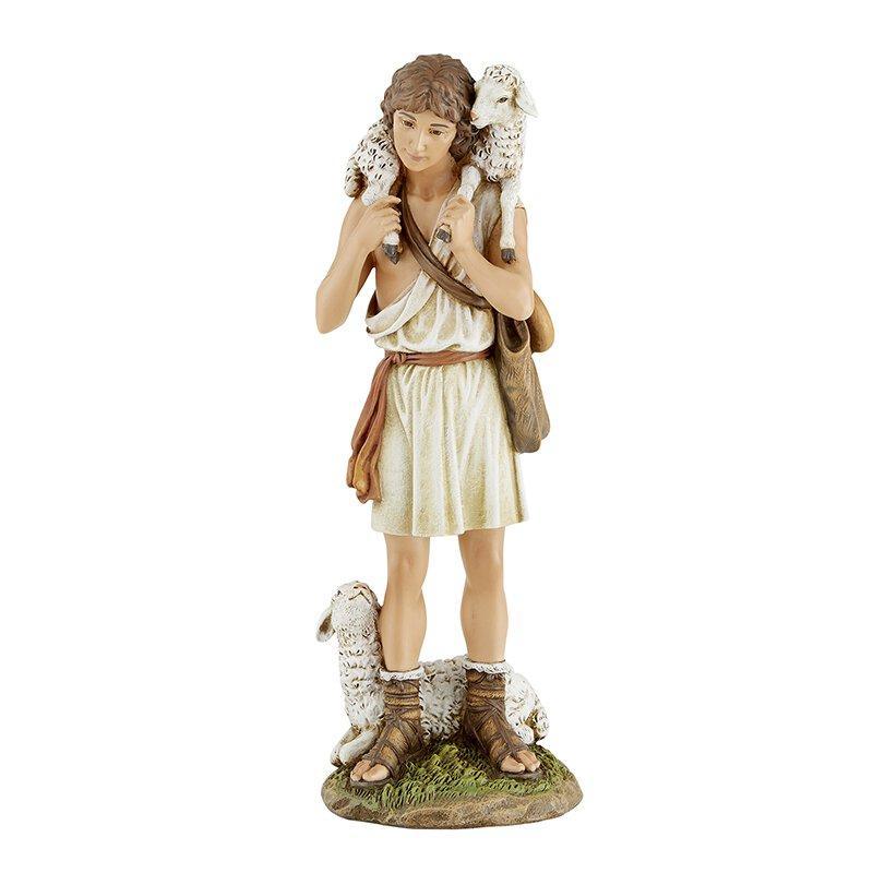 Good Shepherd Resin Statue (Toscana Collection) - 8" H - Saint-Mike.org