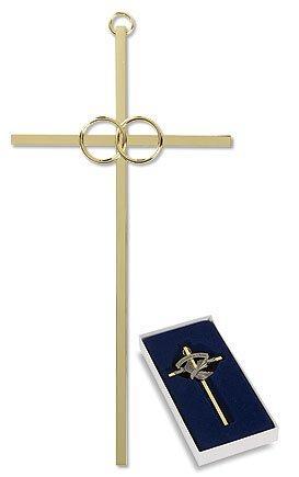 Brass Wedding Cross (2 pack) - 8" H - Saint-Mike.org