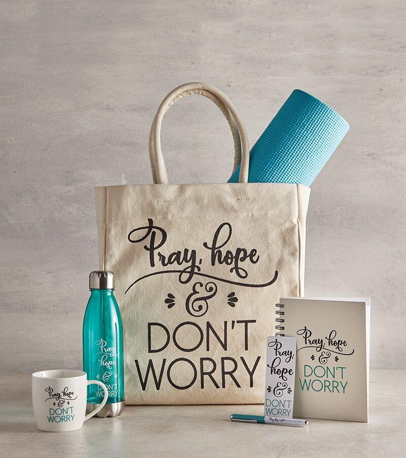Pray, Hope & Don't Worry Stainless Water Bottle (2 pack) - 24 oz - Saint-Mike.org