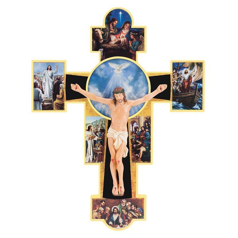 Life Of Christ Wood Crucifix (San Giovanni Collection) - 10" H - Saint-Mike.org