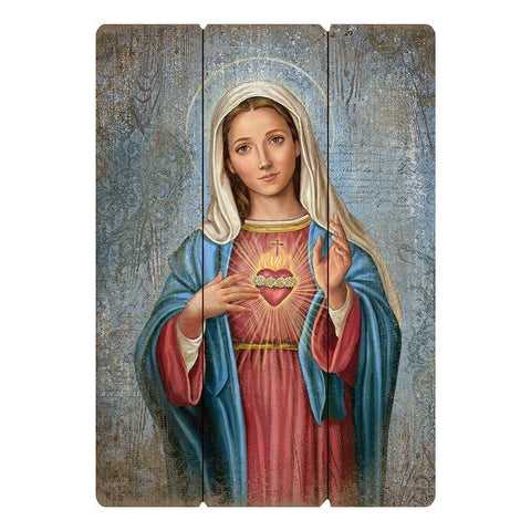Immaculate Heart Wood Pallet (Ars Sacra Collection) - 27" H - Saint-Mike.org