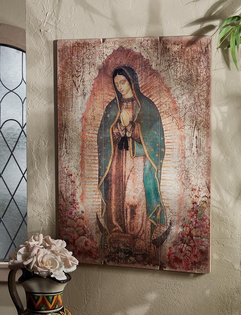 Our Lady of Guadalupe Wood Pallet (Ars Sacra Collection) - 27" H - Saint-Mike.org