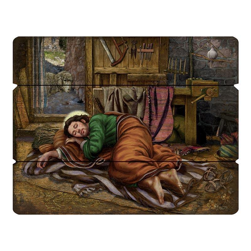 Sleeping Joseph Wood Pallet (Ars Sacra Collection) - 15" H - Saint-Mike.org