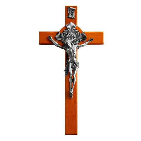 Baroque Solid Wood Crucifix - 10" H - Saint-Mike.org