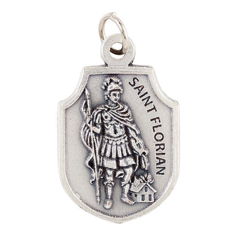 St Florian Pendant Pewter Necklace (Heritage Collection) - 20" Chain - Saint-Mike.org