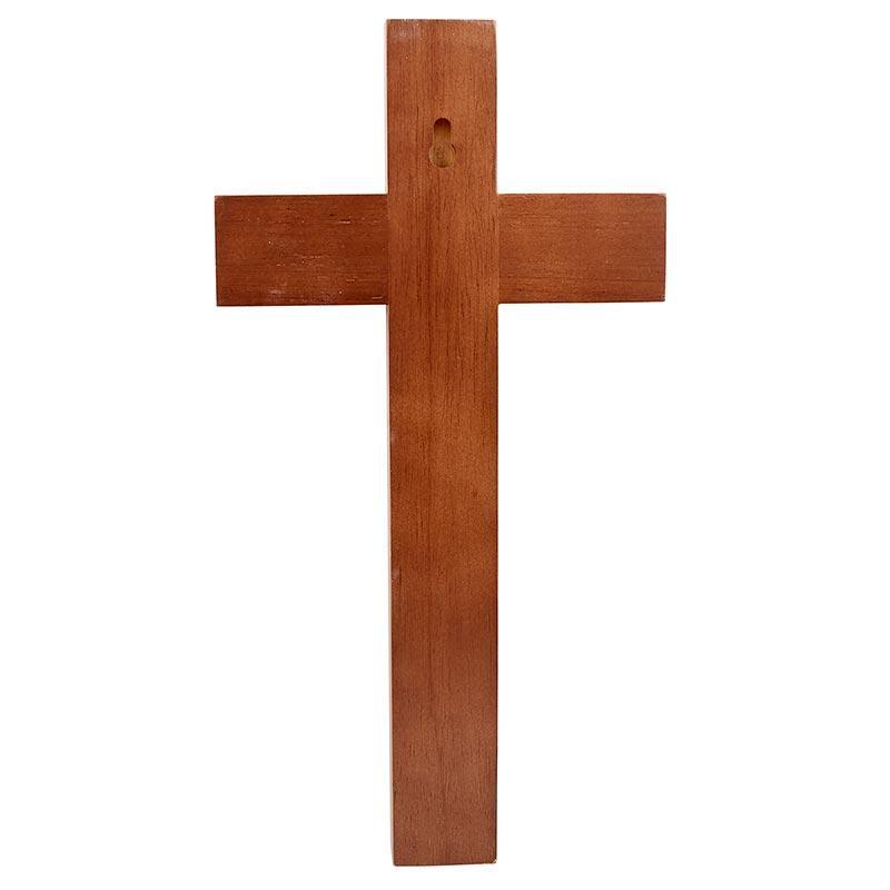 Walnut Crucifix w/ Pewter Corpus - 12" H - Saint-Mike.org