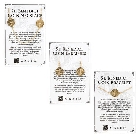 St Benedict Gold Plated Jewelry Bundle - 12 pieces - Saint-Mike.org