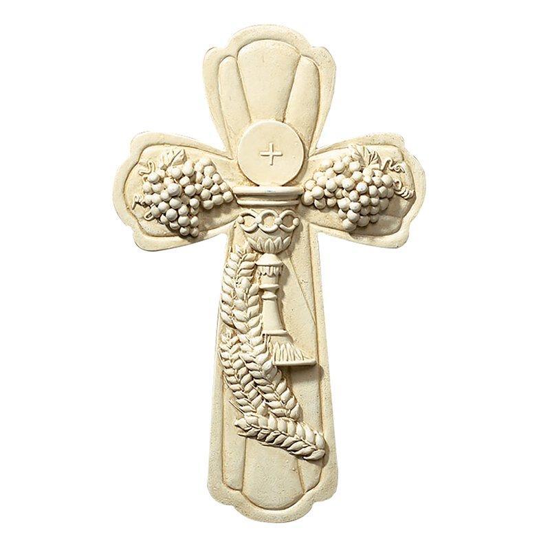 First Communion Bread of Life Cross (Tomaso) - 7.5" H - Saint-Mike.org