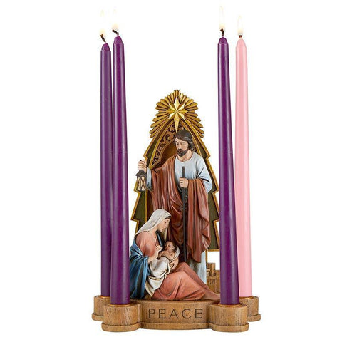 Good News Advent Candle Holder - 10.75" H - Saint-Mike.org