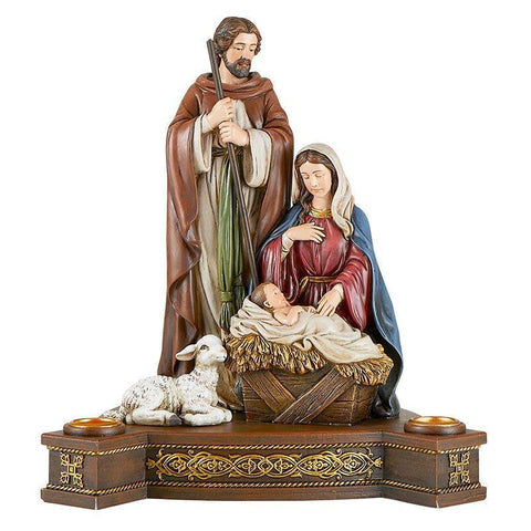 Holy Family Advent Candle Holder - 9.75" H - Saint-Mike.org