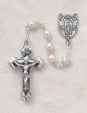 Italian Handcrafted Mother of Pearl Rosary - Saint-Mike.org