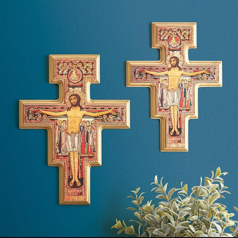 Saint Damiano Wood Crucifix (Assisi Collection) - Mutiple Sizes - Saint-Mike.org