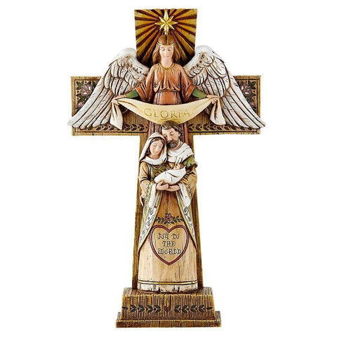 Gloria Angel Holy Family Standing Cross - 8.5" H - Saint-Mike.org