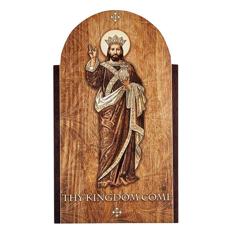 Christ The King Arched Wood Plaque (2 pack) - 12" H - Saint-Mike.org