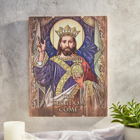 Christ The King Wood Pallet Sign - 15" H - Saint-Mike.org