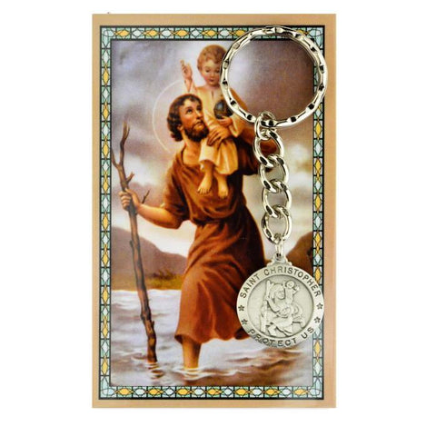 St. Christopher Keyring Medal w/ Prayer Card - Saint-Mike.org