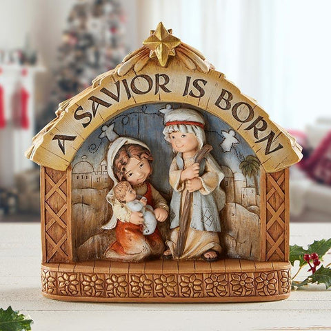 Kids Savior is Born Nativity Set (Child is Born Collection) - 10" H - Saint-Mike.org
