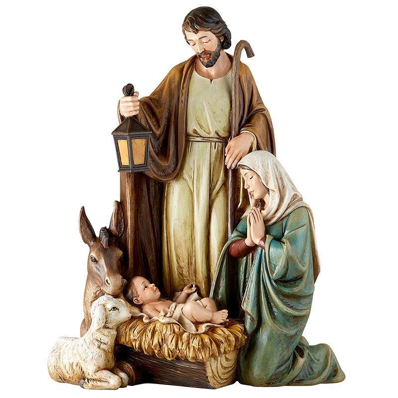 Lamb Of God Holy Family Nativity Statue - 14.5" H - Saint-Mike.org